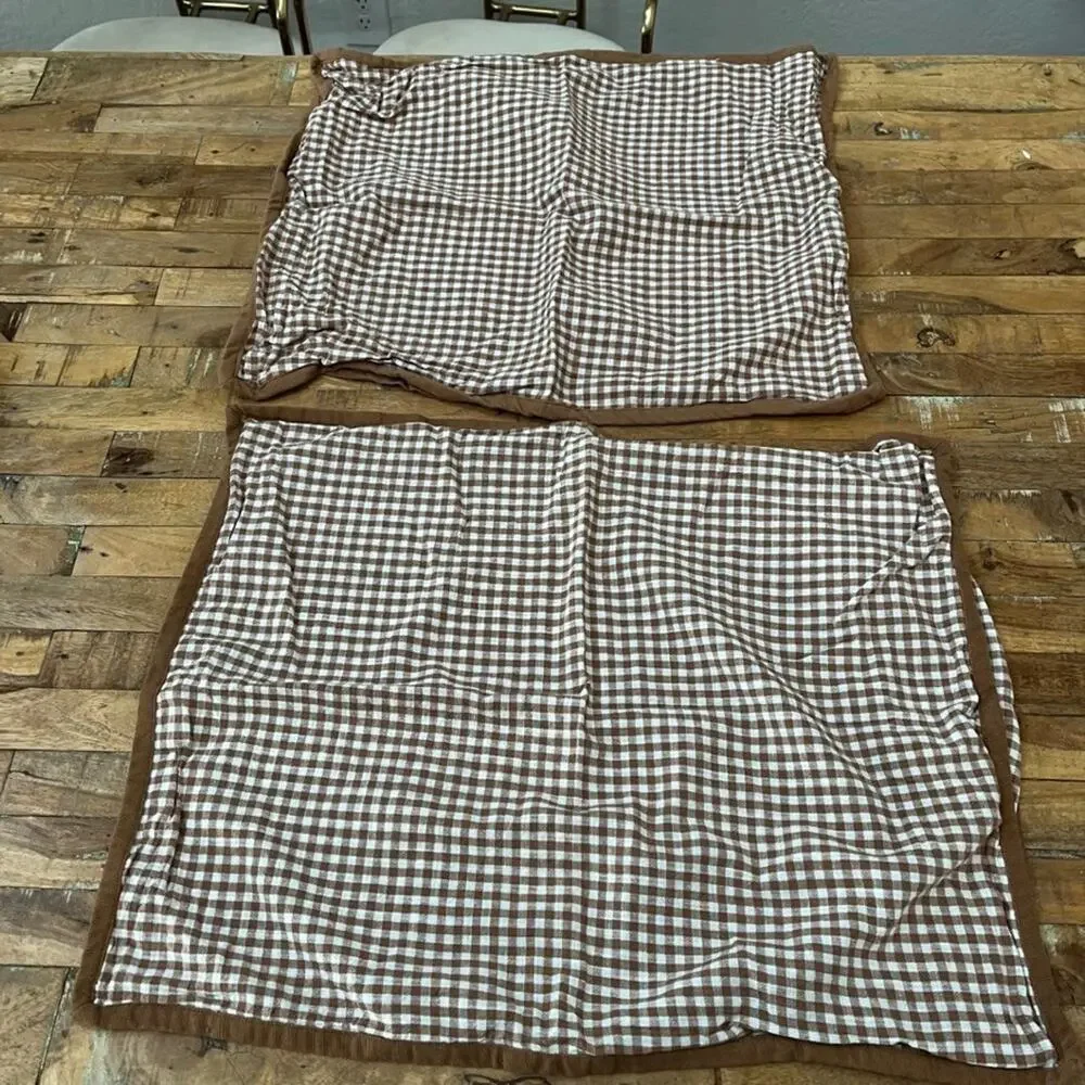 Threshold Cotton Full Double Duvet Cover & Pillow Sham Set Brown & White Gingham